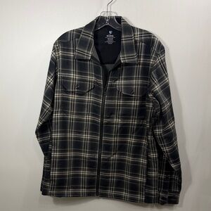 Kuhl Men’s Plaid Full Zip Gray Shirt Jacket size medium
